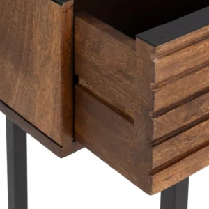 CONSOLA MARRÓN-NEGRO MADERA-HIERRO 110 X 40 X 76 CM-6