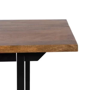MESA CENTRO MARRÓN-NEGRO MADERA-HIERRO 110 X 60 X 40 CM-4