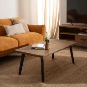 MESA CENTRO NATURAL-NEGRO MADERA-METAL 120 X 60 X 43 CM-5