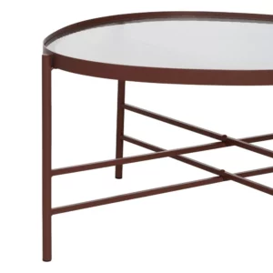 MESA CENTRO TEJA METAL-CRISTAL 78 X 68 X 37 CM-5