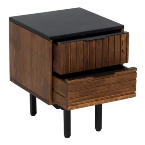 MESITA MARRÓN-NEGRO MADERA-HIERRO 40 X 40 X 50 CM-3
