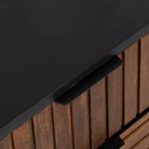 MESITA MARRÓN-NEGRO MADERA-HIERRO 40 X 40 X 50 CM-5