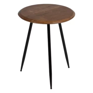 MESITA MARRÓN-NEGRO MADERA-METAL 40 X 40 X 50 CM-3