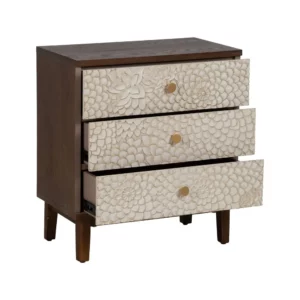 MESITA TALLADA BLANCO-MARRÓN DM-MADERA 64 X 36 X 71 CM-3