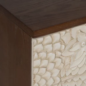 MESITA TALLADA BLANCO-MARRÓN DM-MADERA 64 X 36 X 71 CM-4