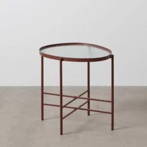 MESITA TEJA METAL-CRISTAL 55 X 47 X 54 CM-1