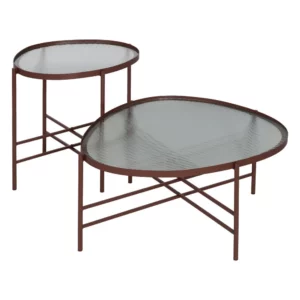 MESITA TEJA METAL-CRISTAL 55 X 47 X 54 CM-2