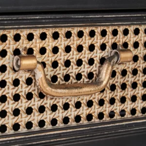 MUEBLE RECIBIDOR NEGRO-MARRÓN METAL 75,50 X 38 X 85 CM-5