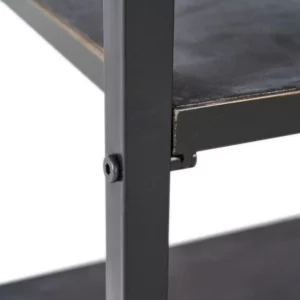 MUEBLE RECIBIDOR NEGRO-MARRÓN METAL 75,50 X 38 X 85 CM-6