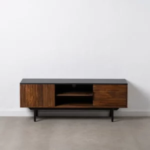 MUEBLE TV MARRÓN-NEGRO MADERA-HIERRO 140 X 40 X 50 CM-1
