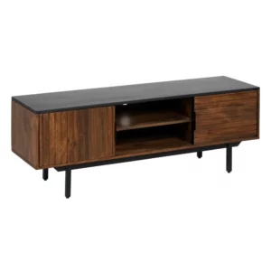MUEBLE TV MARRÓN-NEGRO MADERA-HIERRO 140 X 40 X 50 CM-2