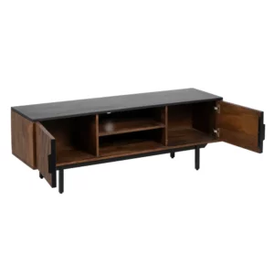 MUEBLE TV MARRÓN-NEGRO MADERA-HIERRO 140 X 40 X 50 CM-3