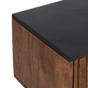 MUEBLE TV MARRÓN-NEGRO MADERA-HIERRO 140 X 40 X 50 CM-4