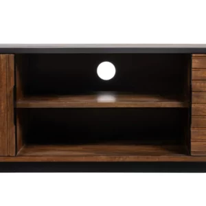 MUEBLE TV MARRÓN-NEGRO MADERA-HIERRO 140 X 40 X 50 CM-5