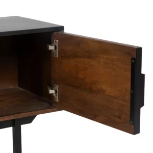 MUEBLE TV MARRÓN-NEGRO MADERA-HIERRO 140 X 40 X 50 CM-7
