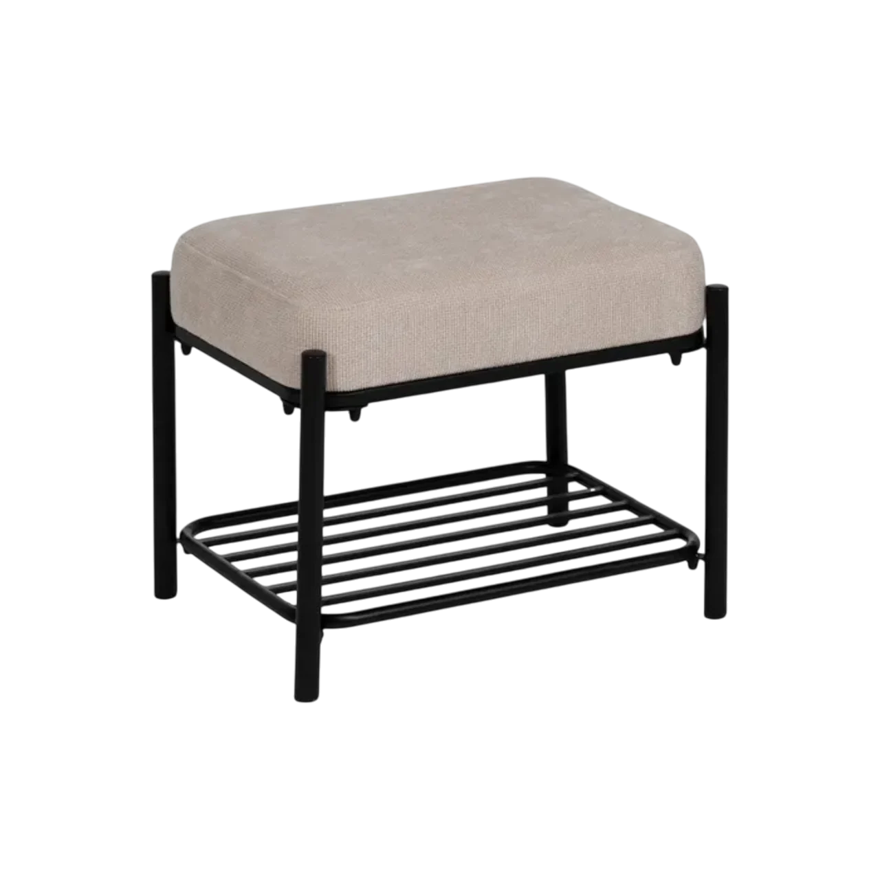 Banco Metal Tejido Beige 51x37x45 Cm - IXIA