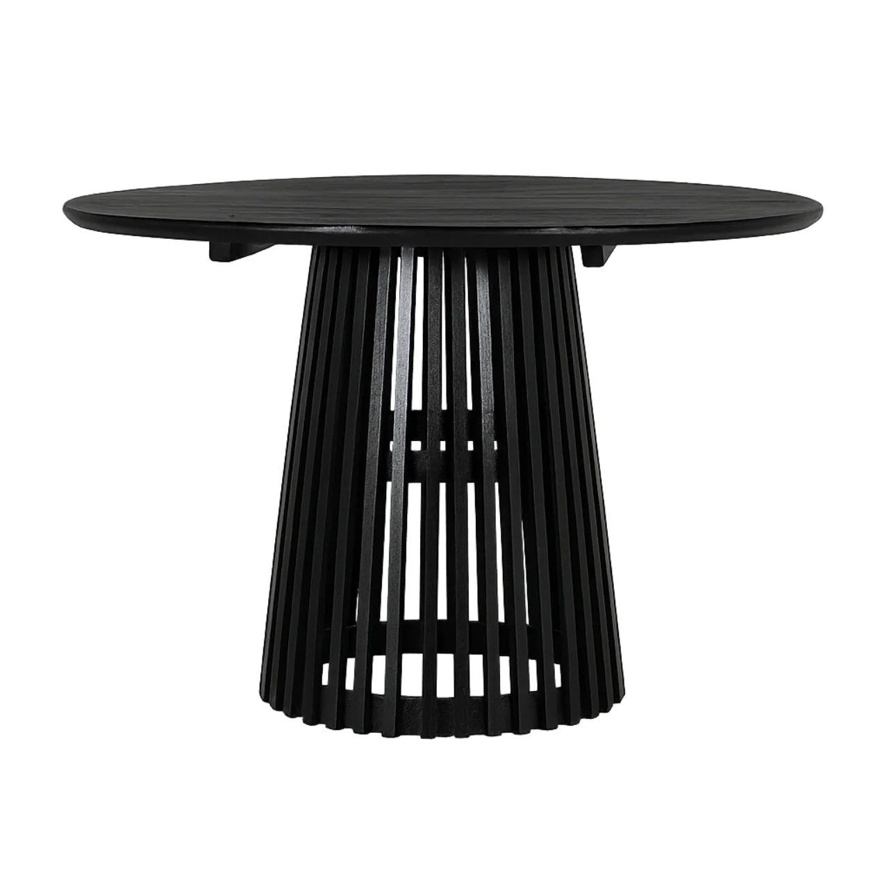 Mesa redonda de comedor en madera maciza mindi color wengué 120 cm-PC (1)