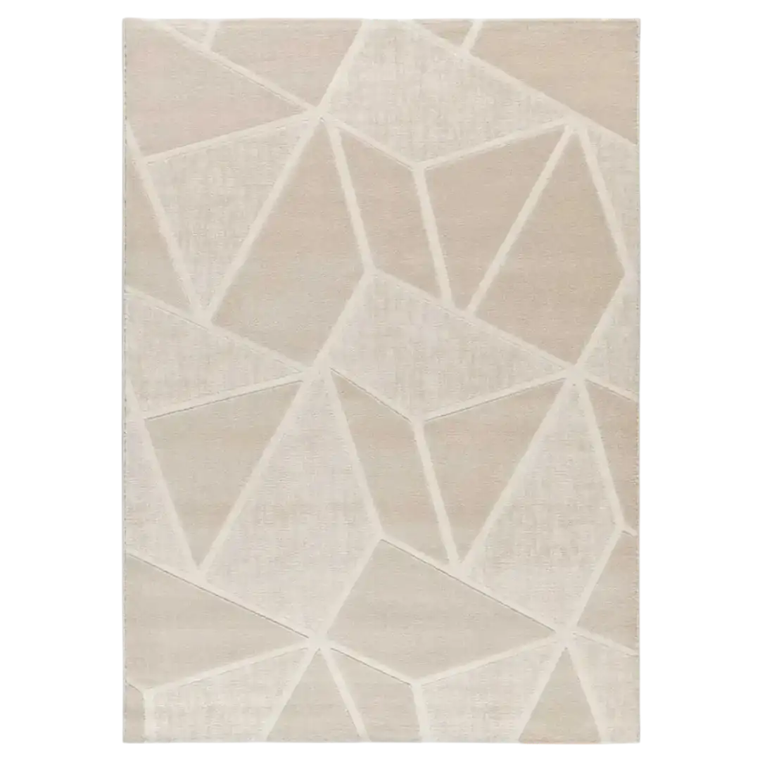 Alfombra geométrica con relieve Sensation 12753 Blanco - Universal