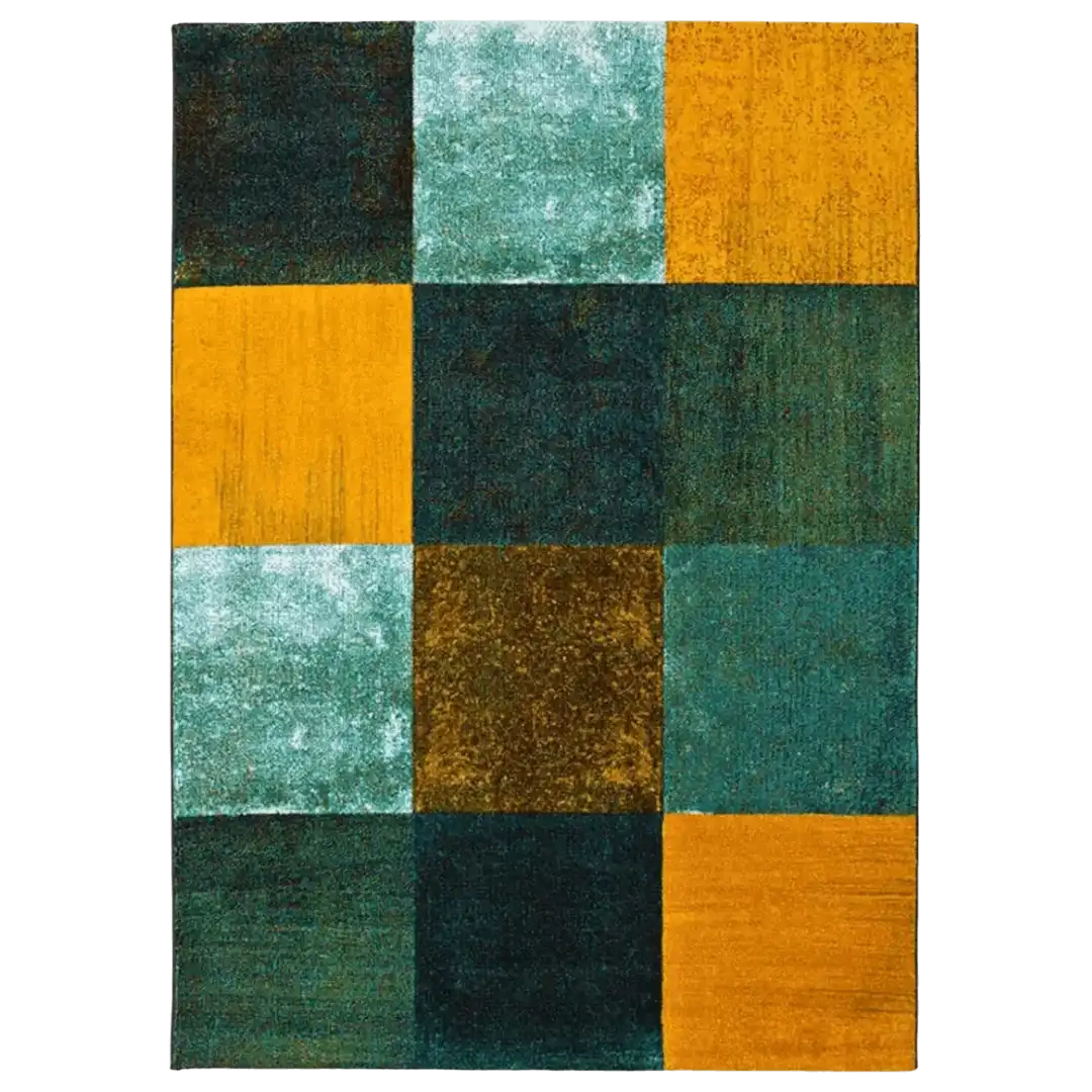 Alfombra geométrica a cuadros multicolor Moar 16187 - Universal