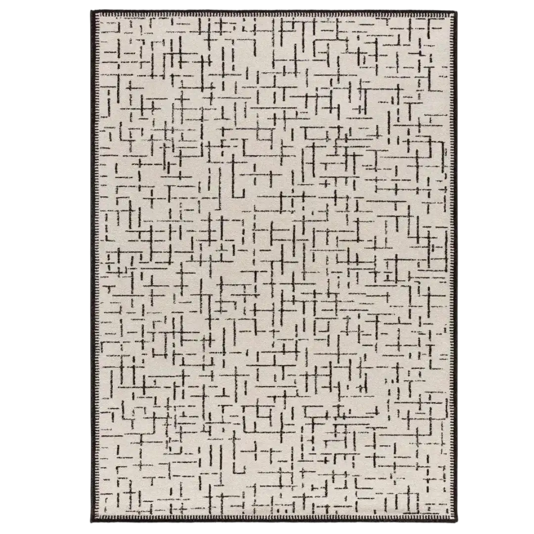 Alfombra Geométrica Retro 12888 04 Blanco - Universal