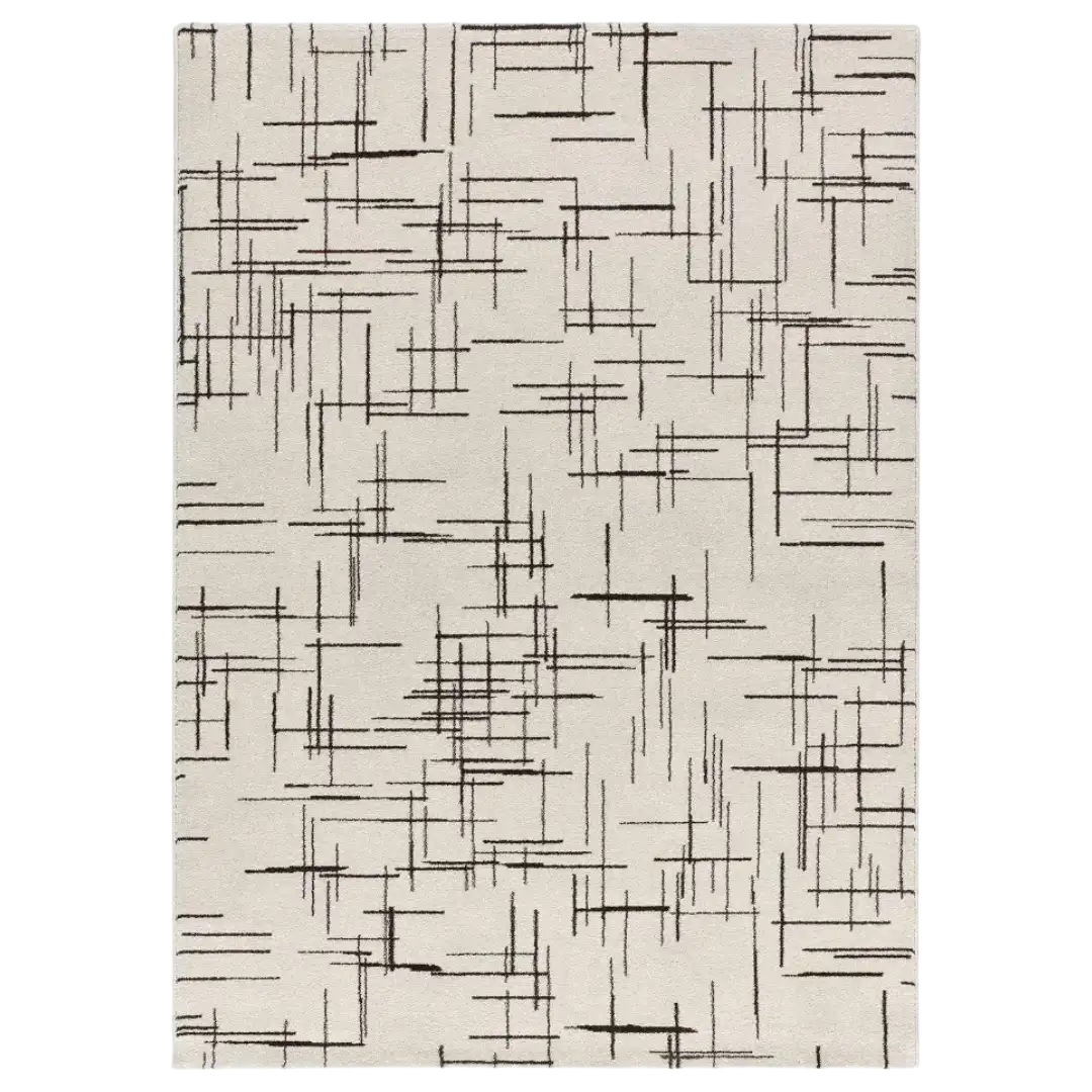 Alfombra Geométrica Retro 12890 04 Blanco - Universal