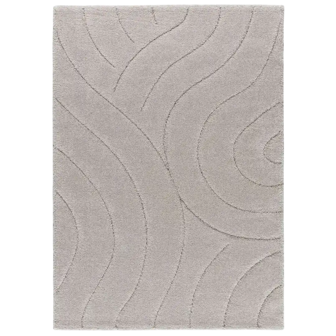 Alfombra Shaggy con relieve Molier 8786 19 Plata - Universal