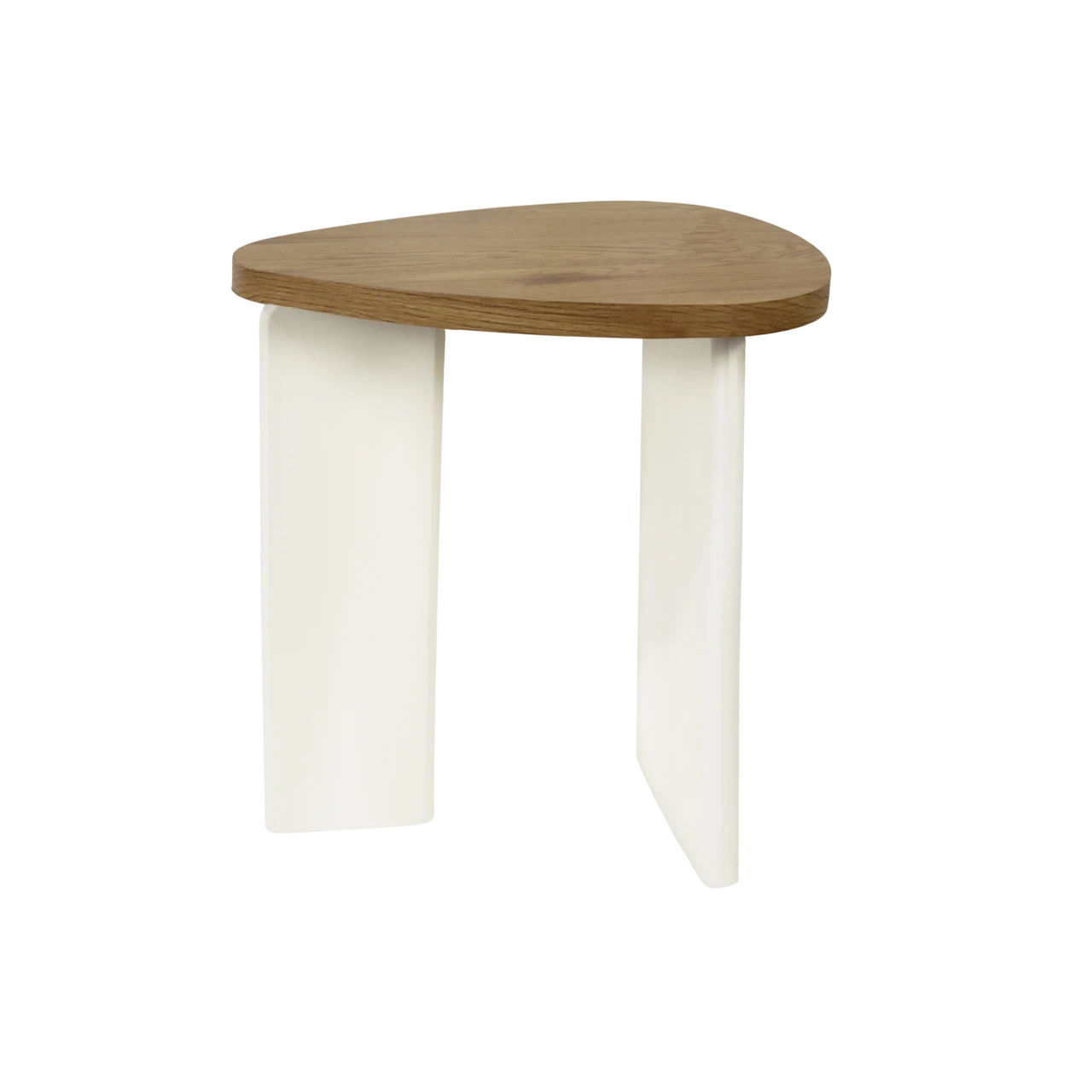 Mesa Auxiliares Makalani Chapado Fresno DM Lacado Blanco 60x45x40 Cm - Imori