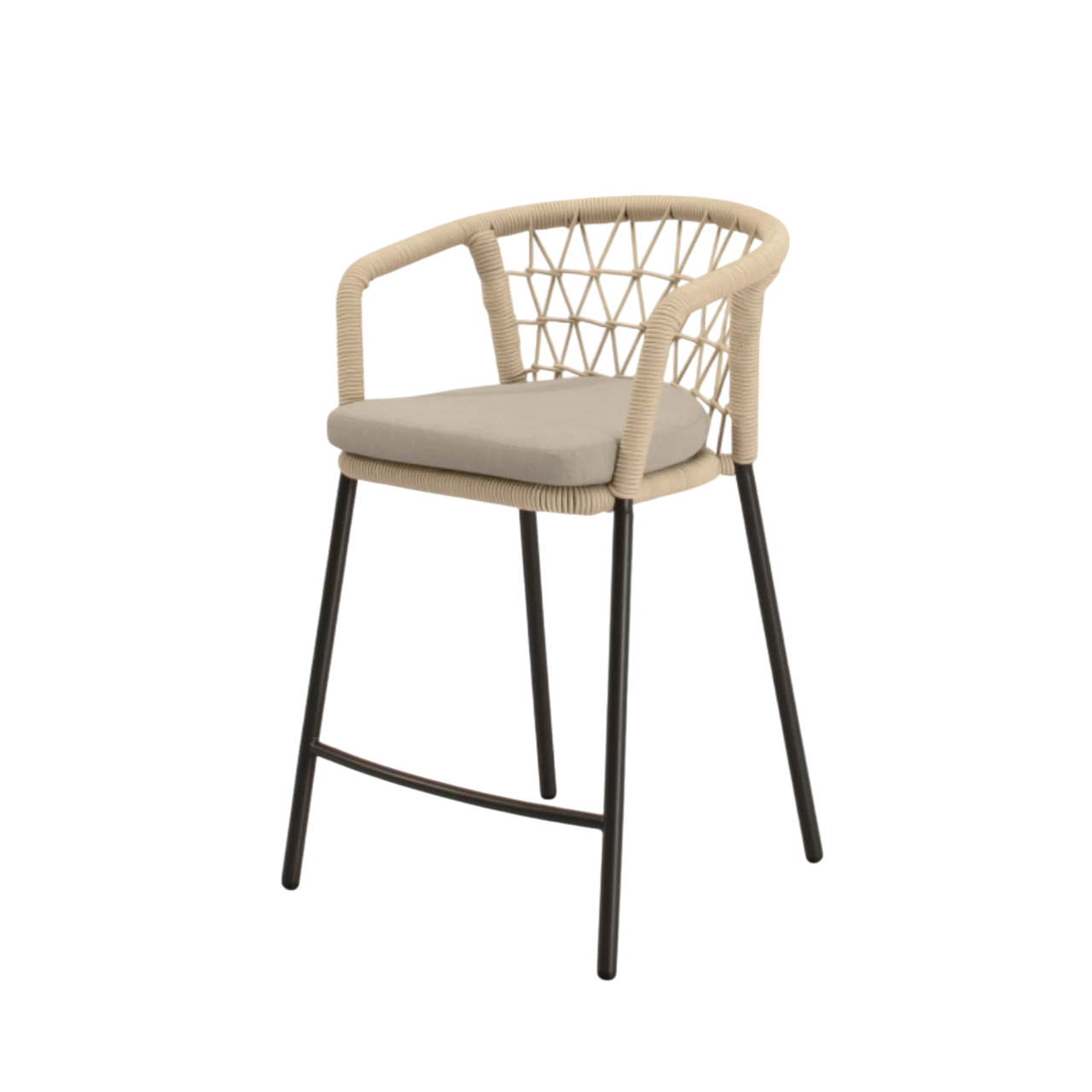 Taburete de Exterior Edwin Beige/Negro 56x57x91 Cm – Somcasa