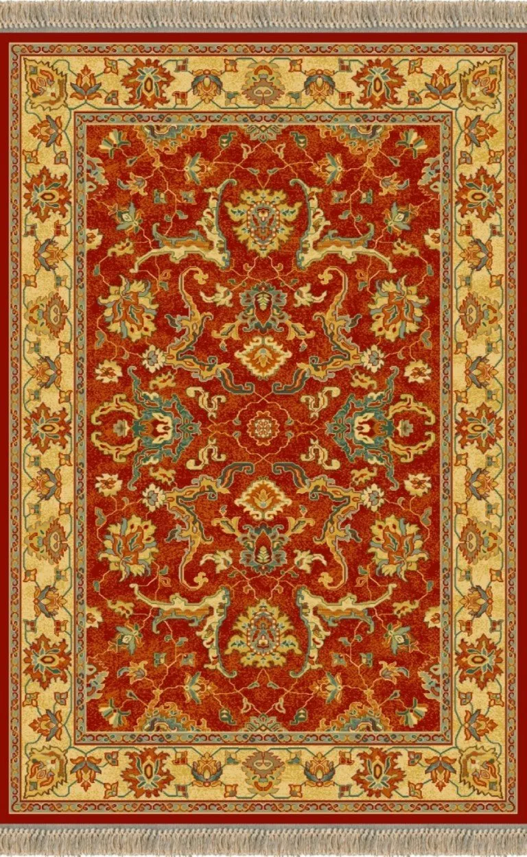 Alfombra de lana mod.Persia estilo ZIGLER, fabricada con materiales nobles. 822 Granate - Sualsa