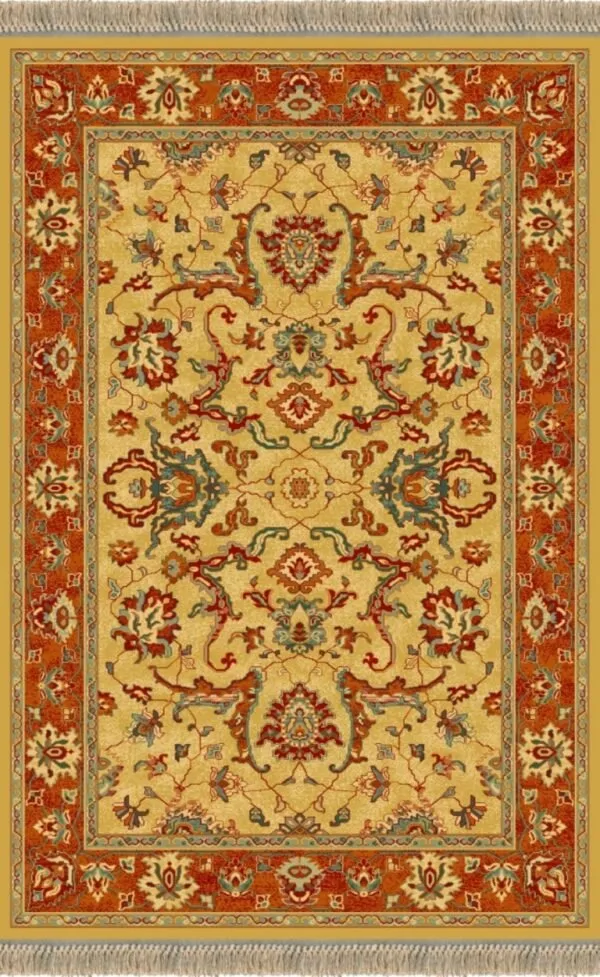 Alfombra de lana mod.Persia estilo ZIGLER, fabricada con materiales nobles. 822 Oro - Sualsa