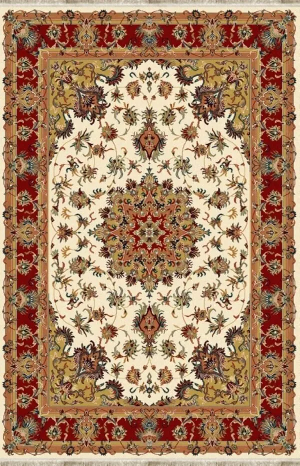 Alfombra de lana mod.Persia estilo NAIN, clásica, fabricada con materiales nobles. 872 Beige - Sualsa