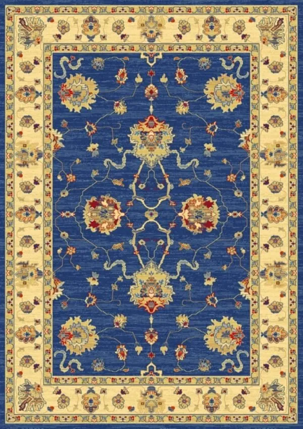 Alfombra de lana mod.Fenix estilo ZIGLER, fabricada con materiales nobles. 500 Azul - Sualsa