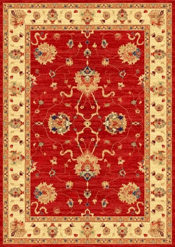 Alfombra de lana mod.Fenix estilo ZIGLER, fabricada con materiales nobles. 500 Granate - Sualsa