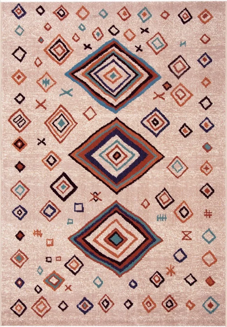 Alfombra de lana mod.Bali étnica, colores sólidos, fabricada con materiales nobles. 796 Beig - Sualsa