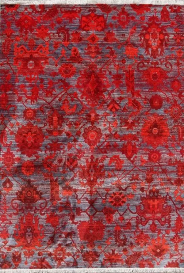 Alfombra acrílica estilo clásico fabricada con alta densidad 511 Granate - Sualsa