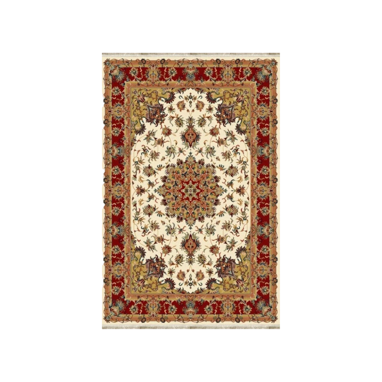 Alfombra De Lana Persia Estilo Nain Clásica Con Materiales Nobles 872 Beige - Sualsa