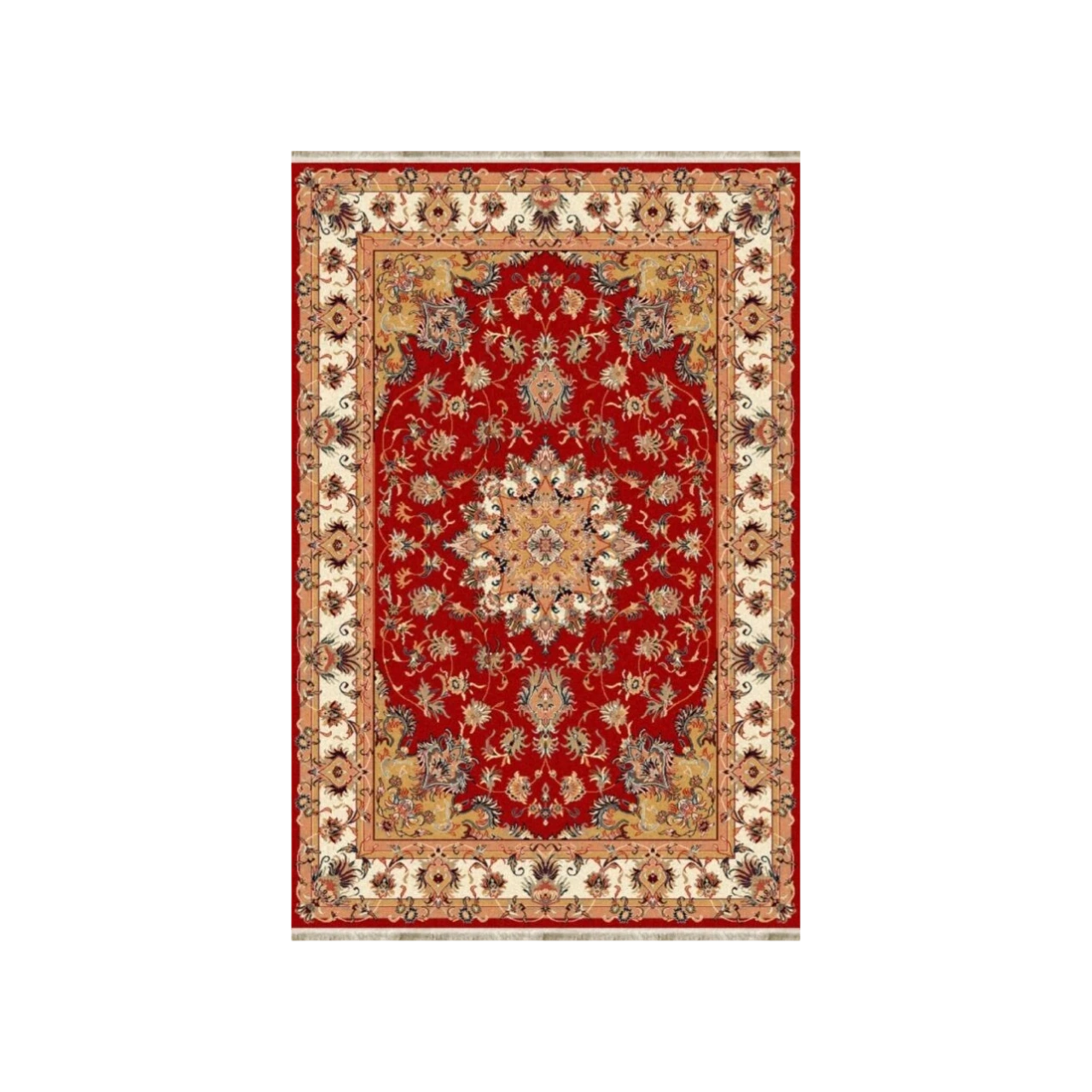 Alfombra De Lana Persia Estilo Nain Clásica Con Materiales Nobles 872 Granate - Sualsa