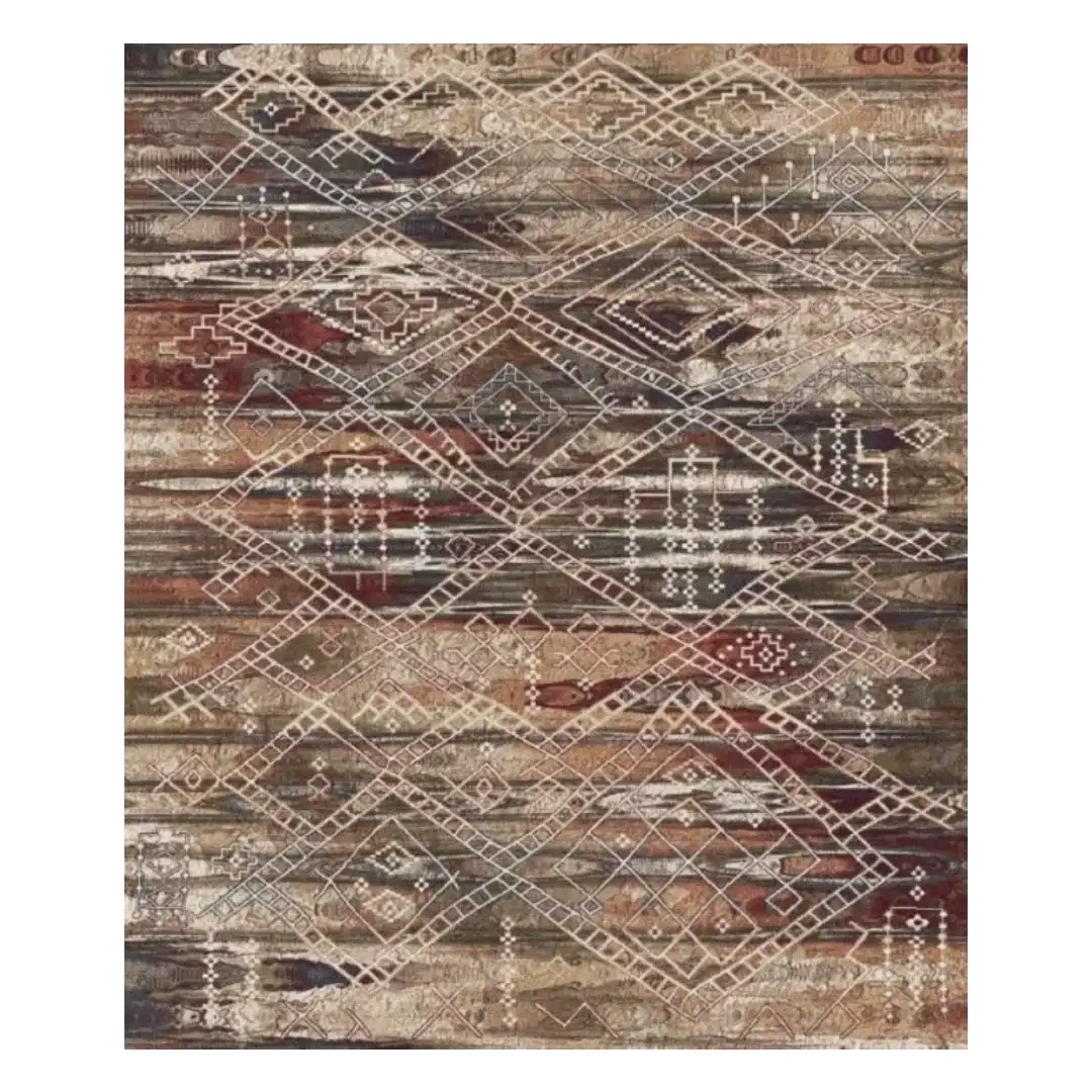 Alfombra acrílica moderna Oushak, colorida, actual. 488 Beig - Sualsa