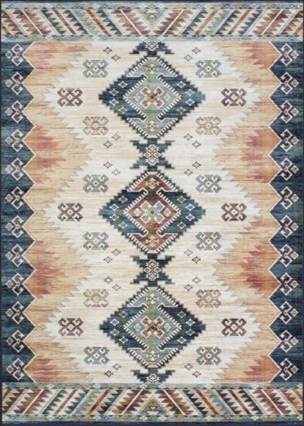 Alfombra acrílica mod.Palace tejida con viscosa, riqueza de colores 249 Azul  - Sualsa