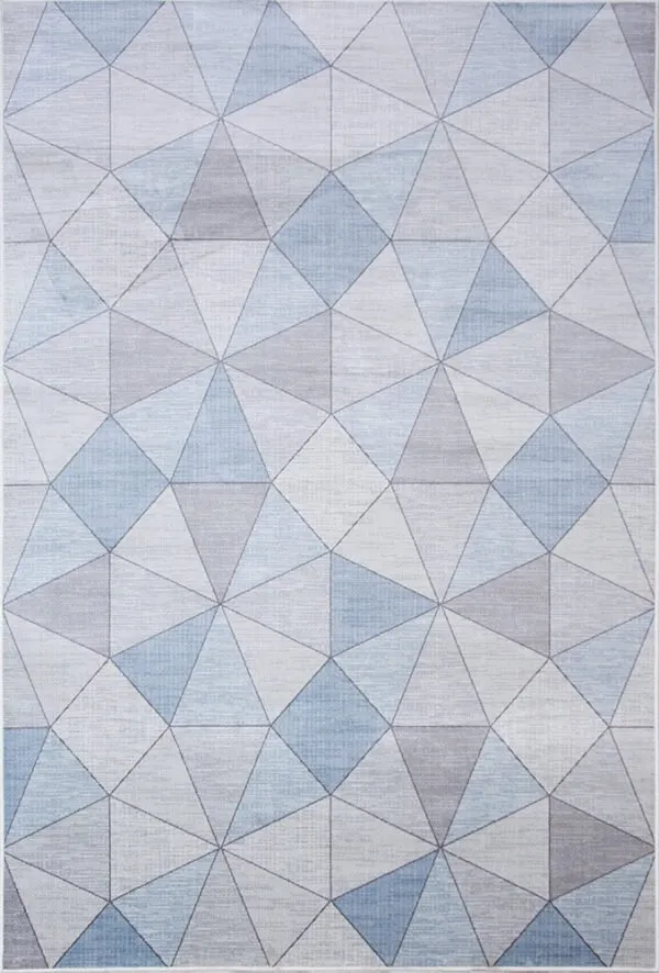 Alfombra acrílica mod.Palace tejida con viscosa, riqueza de colores 934 Azul - Sualsa