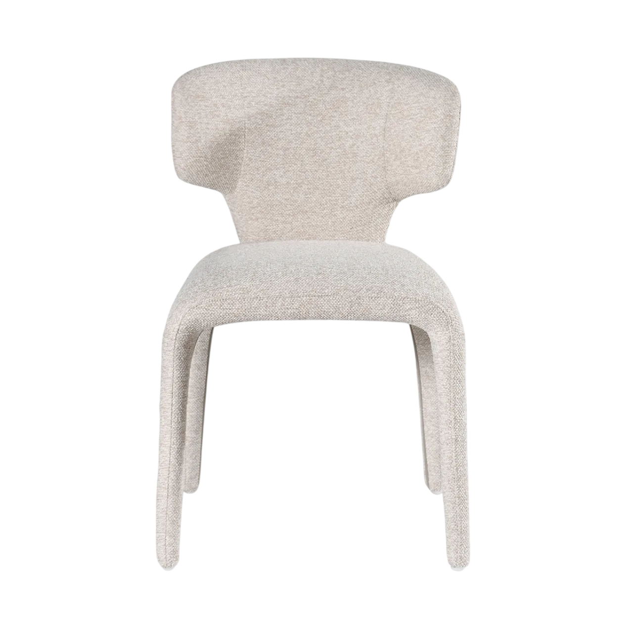 Silla de Diseño Tapizada en Poliéster Beige con Estructura Metálica – 50x56x79 cm