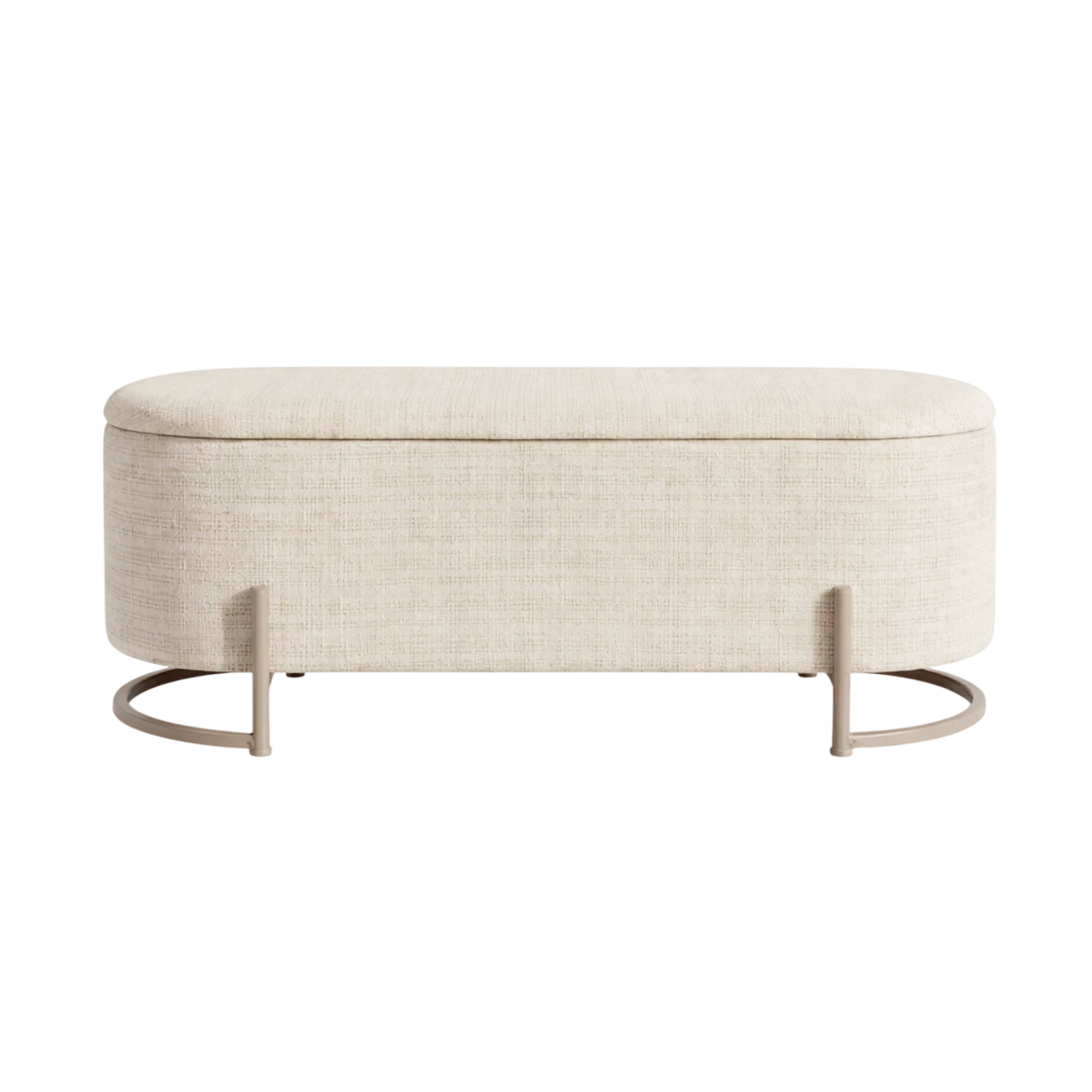 Banco Baúl Tapizado con Almacenaje, Tapa Extraíble, Metal y Madera - 100x40x41 cm