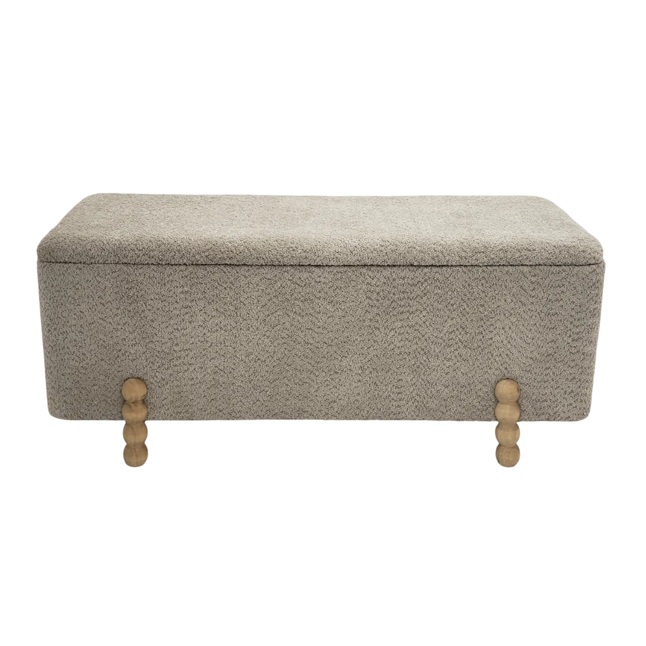 Banco Baúl Tapizado Color Topo con Almacenaje – 110x46x47 cm