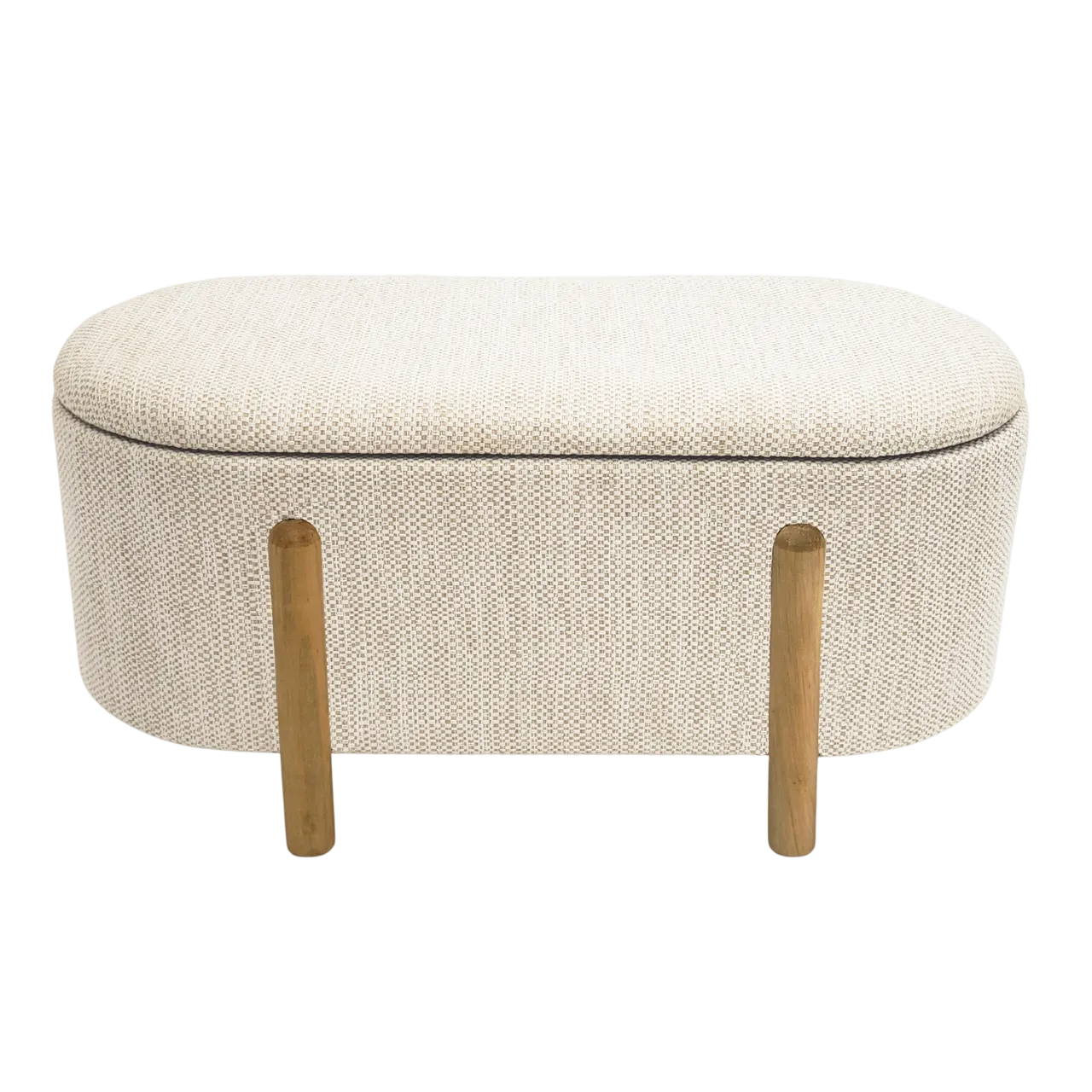 Baúl Puff Otomano con Almacenaje, Madera de Abeto y Poliéster – 90x45x43 cm