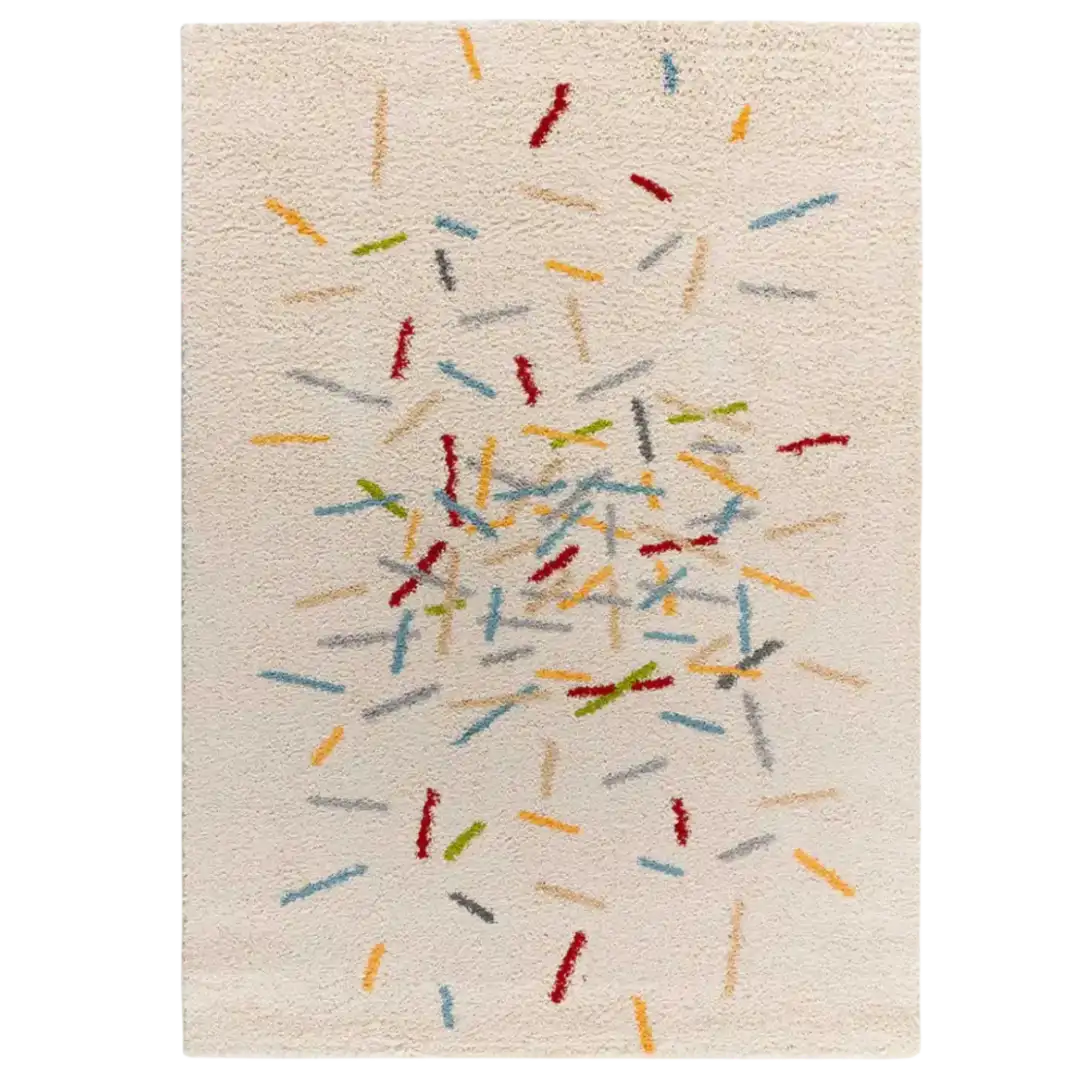 Alfombra shaggy geométrica multicolor Bremen 8825 Multicolor - Sualsa