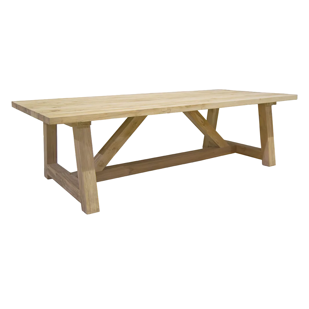 Mesa de comedor teka natural pieza única hecha a mano en madera maciza - Moycor - 591012MYC - foto-transparente