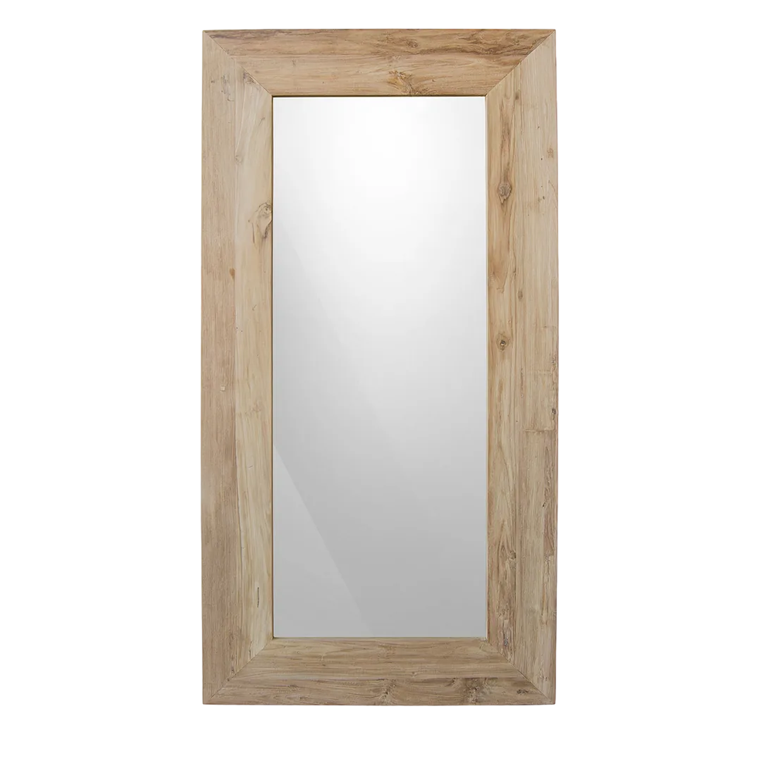 Espejo Napa de teca reciclada madera maciza hecho a mano - Moycor - 591100MYC - foto-transparente