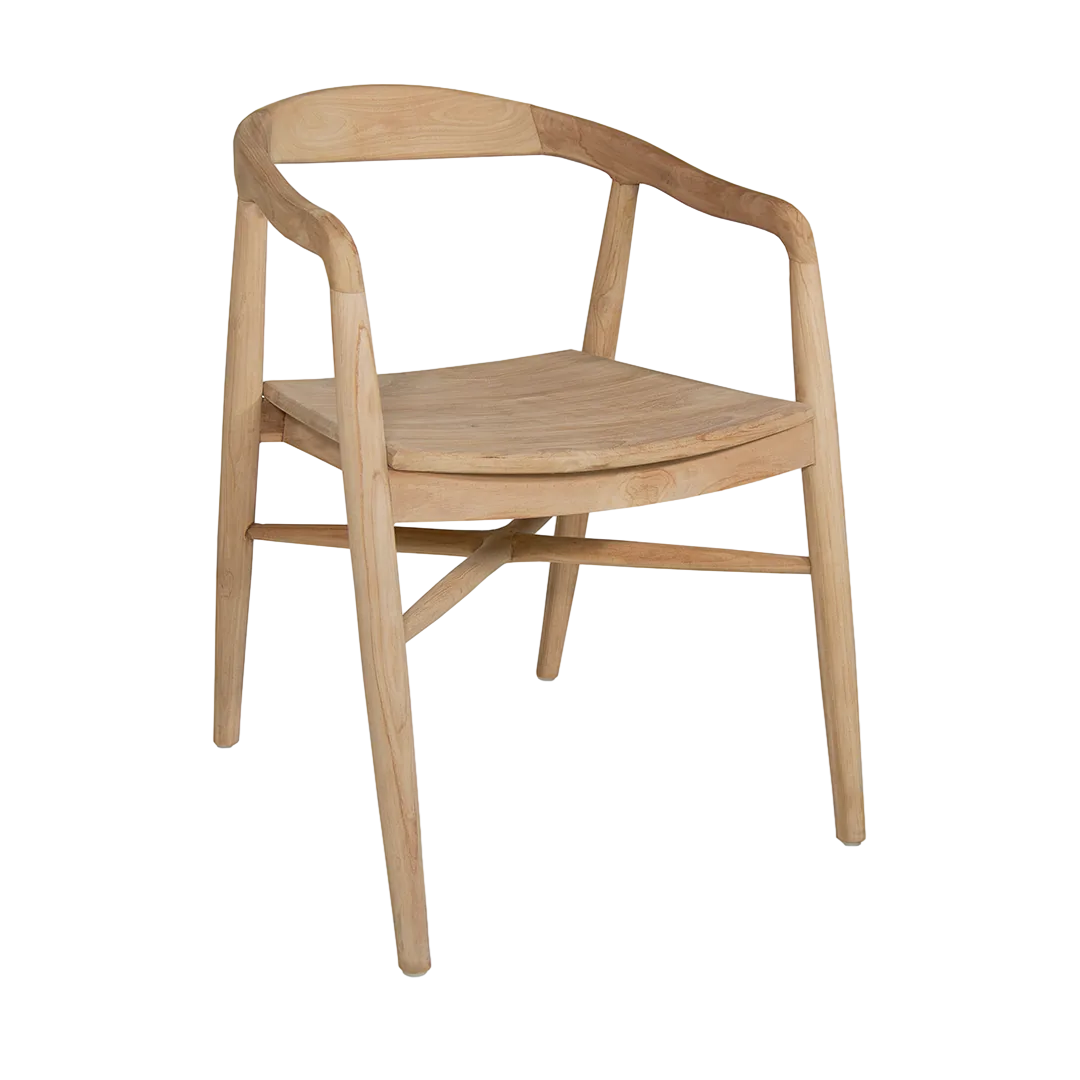 Silla Selly teca natural hecha a mano apilable - Moycor - 591200MYC - foto-transparente