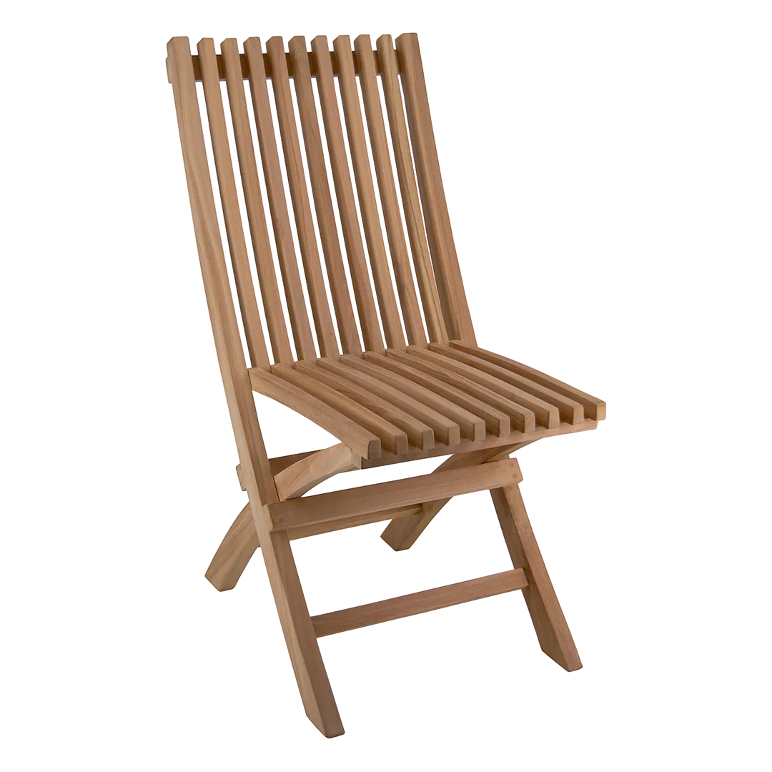 Silla plegable de jardín Brisa de teca hecha a mano madera maciza asiento - Moycor - 6049005MYC - foto-transparente