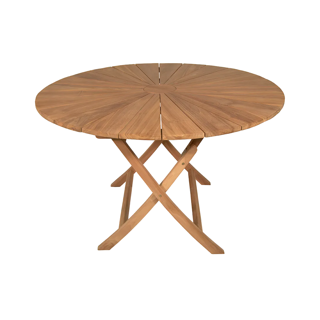 Mesa plegable de jardín teka Brisa hecha a mano en madera maciza - Moycor - 6049040MYC - foto-transparente
